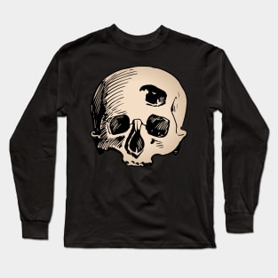 Human skull with bullet hole Long Sleeve T-Shirt